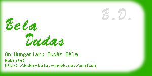 bela dudas business card