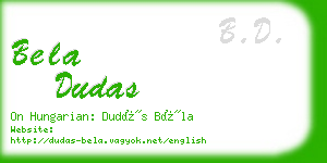bela dudas business card